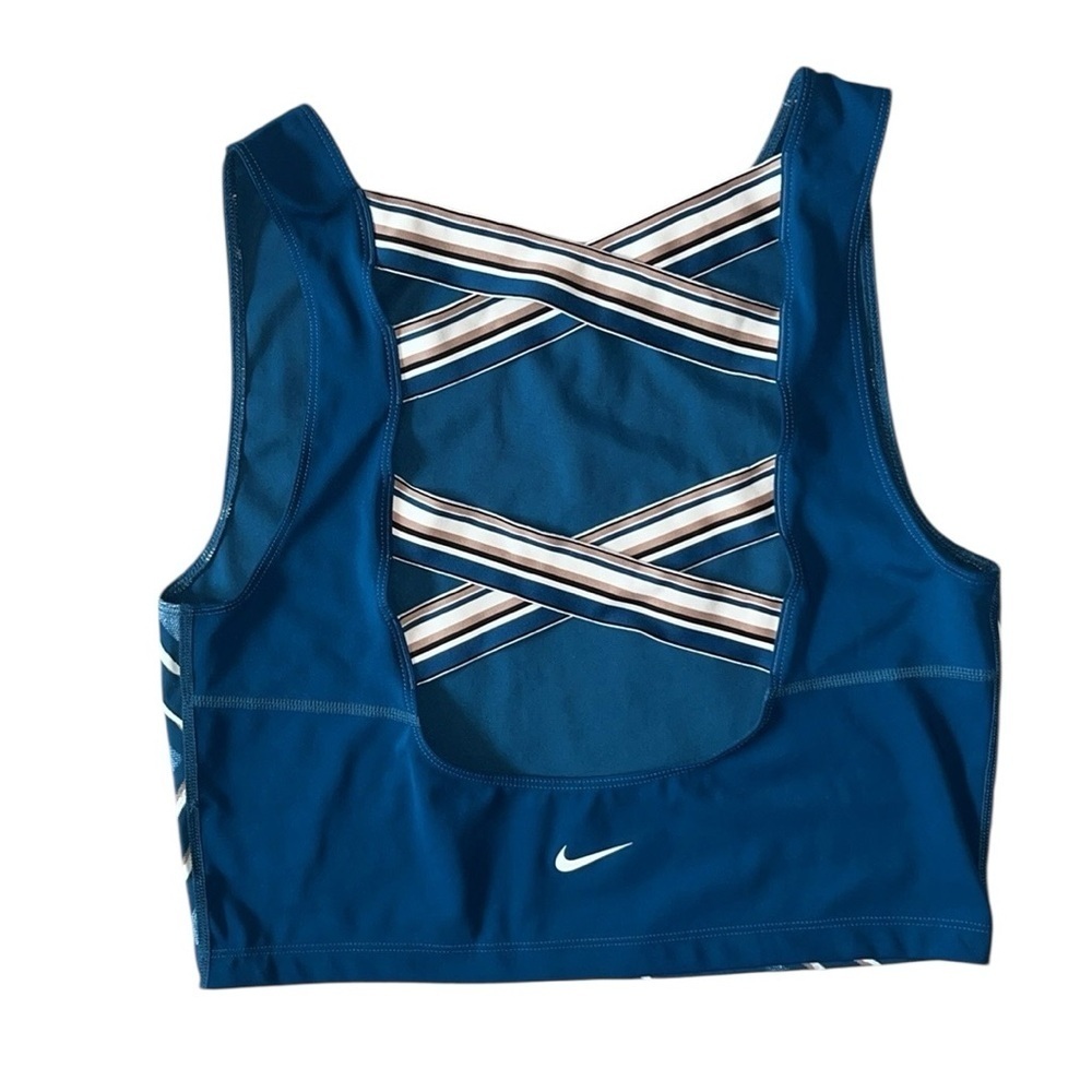 Nike Women's Pro Dri-FIT Printed Cross-Back Cropped Tank Top Sz Large - Picture 5 of 9